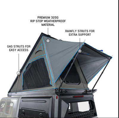 Overland Vehicle Systems MagPak Camper Shell/Roof Top Tent Combo for 20-24 Jeep Gladiator JT