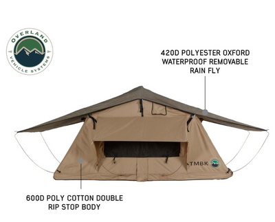 OVERLAND VEHICLE SYSTEMS OVS TMBK 3 Person Roof Top Tent With Green Rain Fly