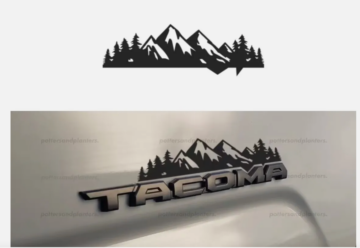 2016 - 2023 Toyota Tacoma Mountain Trees Side Door Emblem Badge Vinyl Decal
