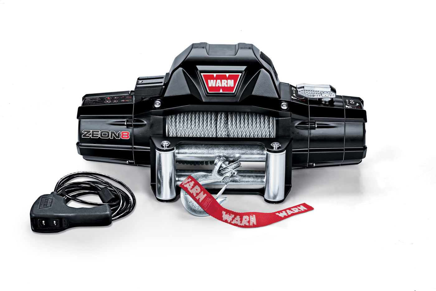WARN ZEON 8 Winch with 100' Wire Rope and Roller Fairlead