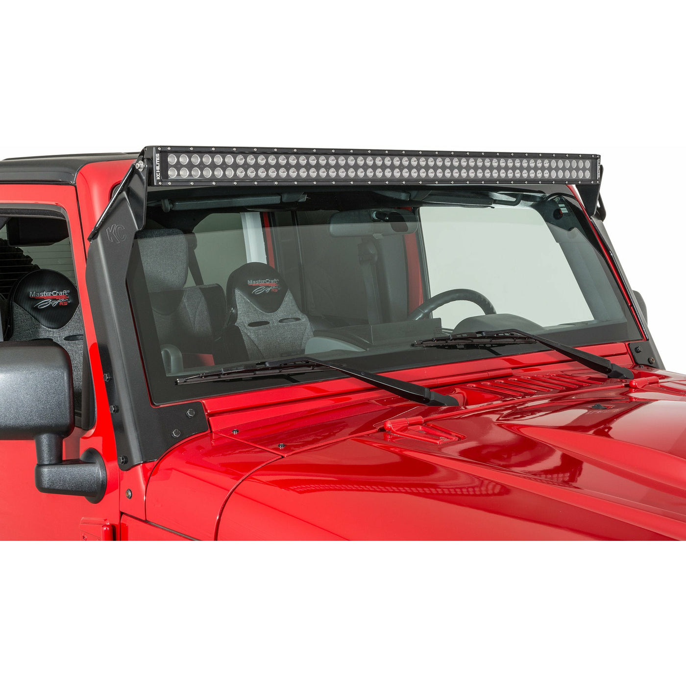 KC HiLiTES Overhead Mount C50 LED Bar & Bracket Kit for 07-18 Jeep Wrangler JK