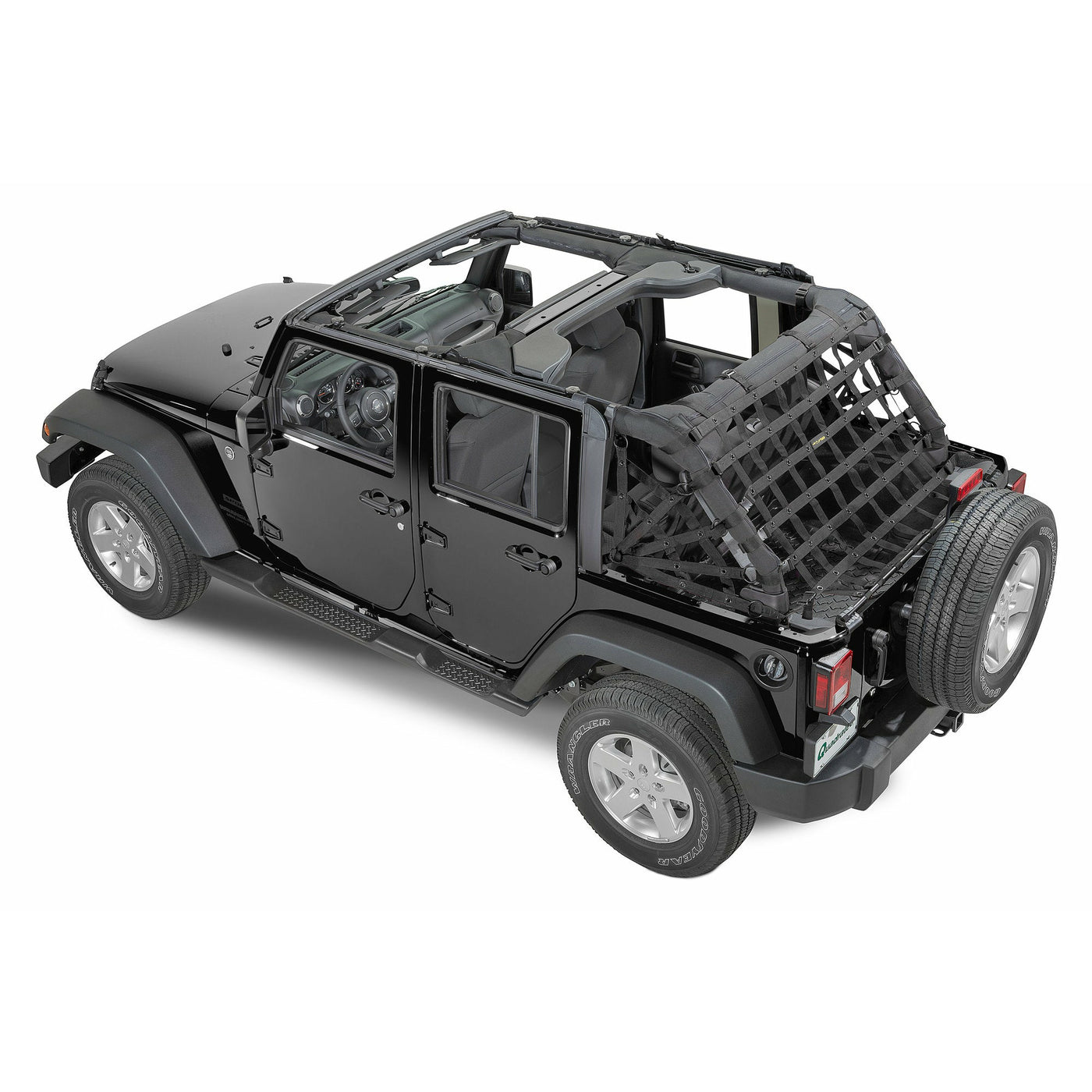 Dirtydog 4X4 Rear Spider Netting for 07-18 Jeep Wrangler Unlimited JK 4 Door