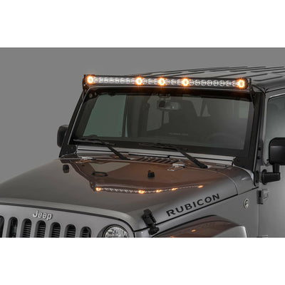 Quadratec J5 LED Light Bar Kit with Windshield Mounting Brackets for 07-18 Jeep Wrangler JK
