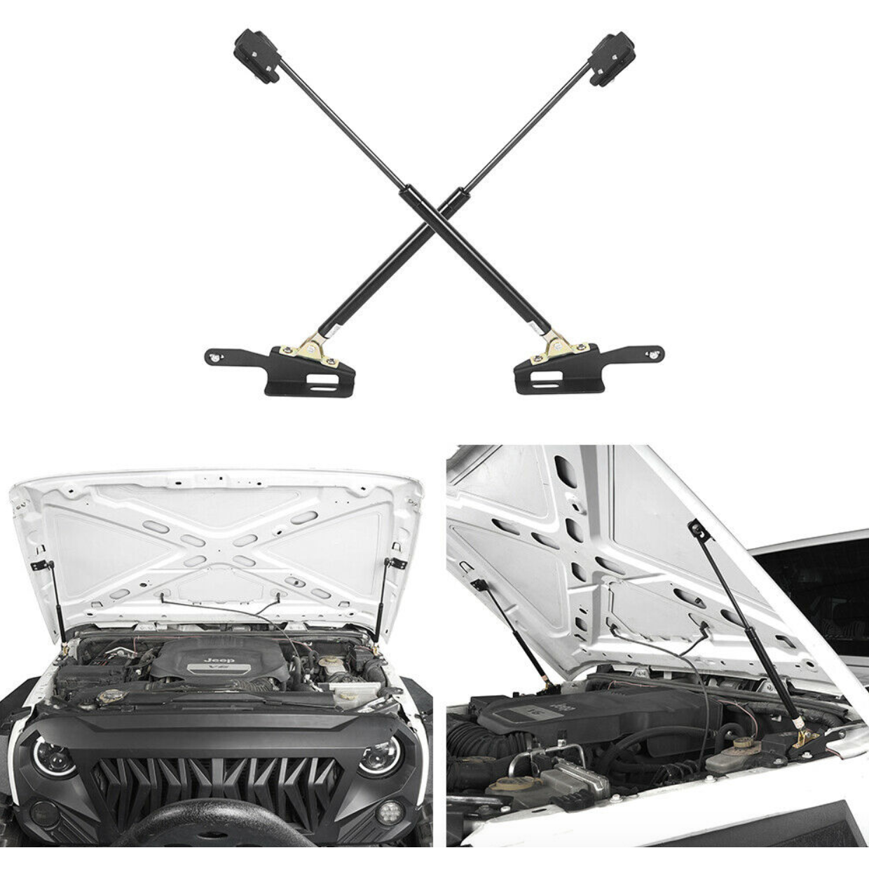 Rival 4x4 Hood Lift Kit for 07-22 Jeep Wrangler JK JL and JT with Factory Hood