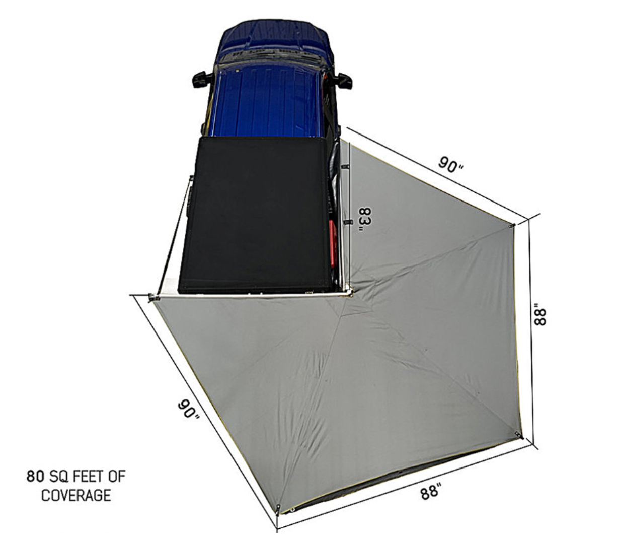 Overland Vehicle Systems Nomadic 270 LT Awning with Black Storage Cover