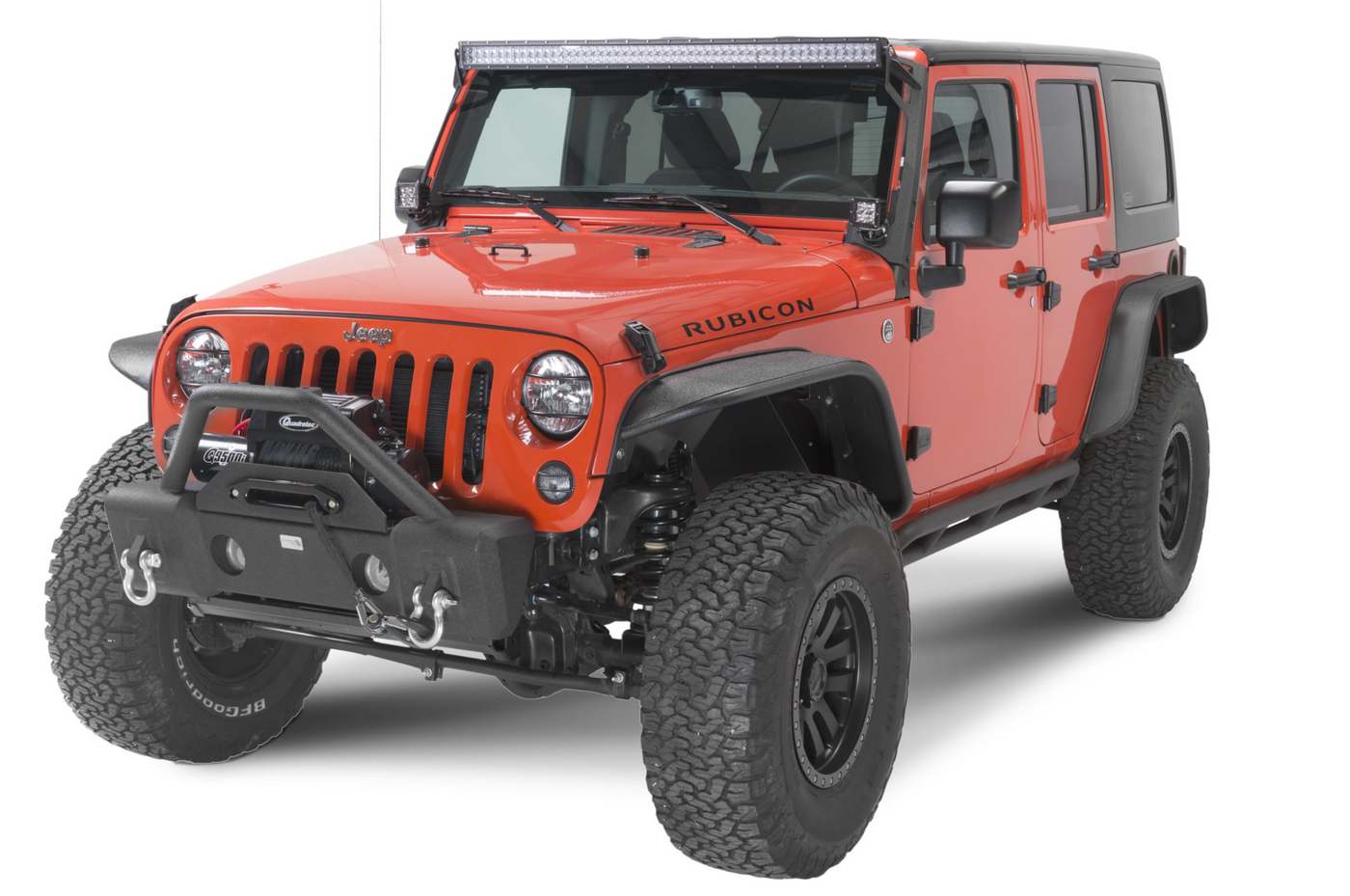 Fishbone Offroad Front Stubby Winch Bumper with Tube Guard for 07-18 Jeep Wrangler JK