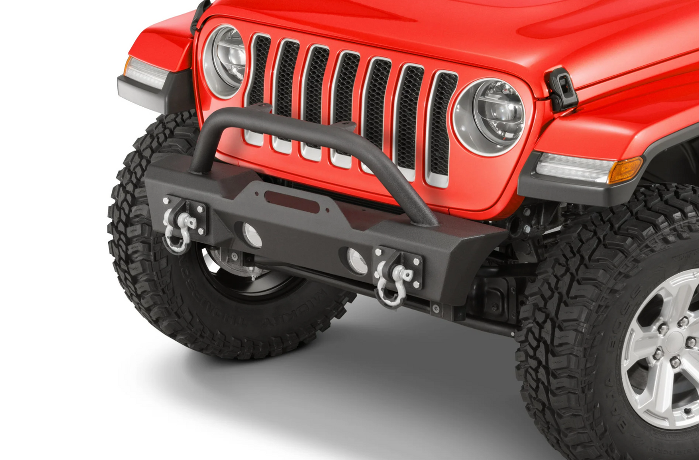 TACTIK Stubby Front Bumper with Hoop for 18-22 Jeep Wrangler JL & Gladiator JT
