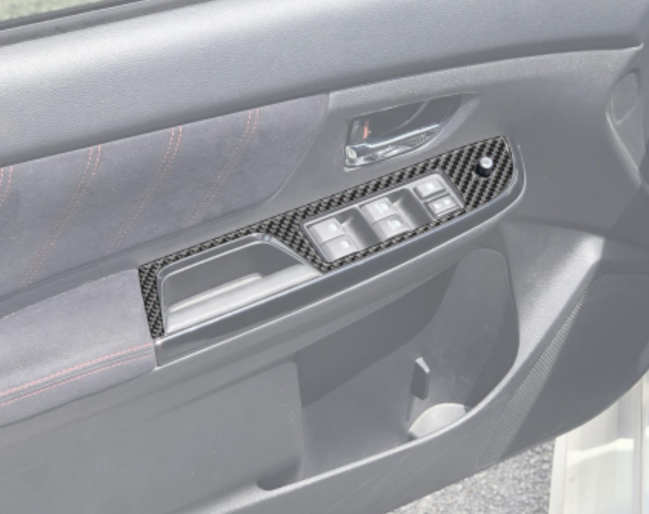 Tufskinz Door Switch Panel Accent Trim Real Carbon Fiber Domed Real Carbon Fiber Domed Subaru WRX/WRX STI 2015-2021