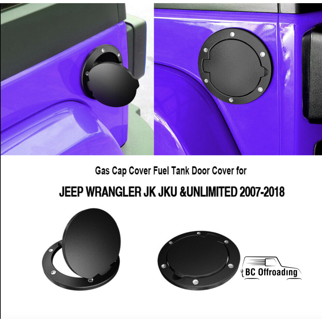 Jeep Wrangler Jk Aluminum Fuel Filler Door Cover Gas Tank Cap 2007 +