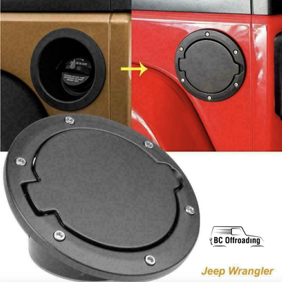 Jeep Wrangler Jk Aluminum Fuel Filler Door Cover Gas Tank Cap 2007 + Plain
