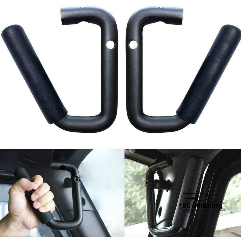 Jeep Wrangler Jk Heavy Duty Front And Rear Roll Bar Grab Bars 2007+ Only / Black