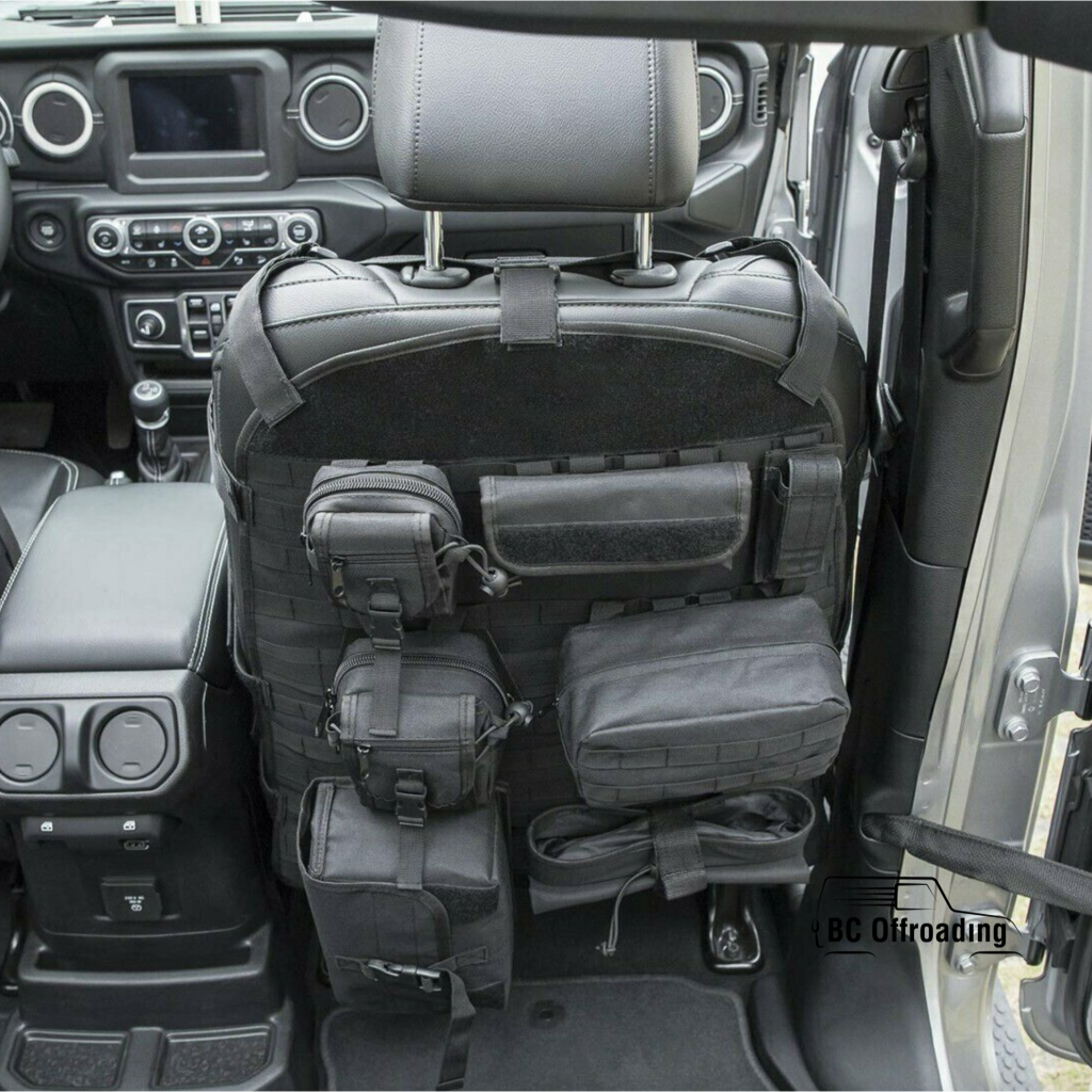 Jeep Wrangler Jk/jl Front Seat Cover And Organizer Storage Bags 2007+ Single